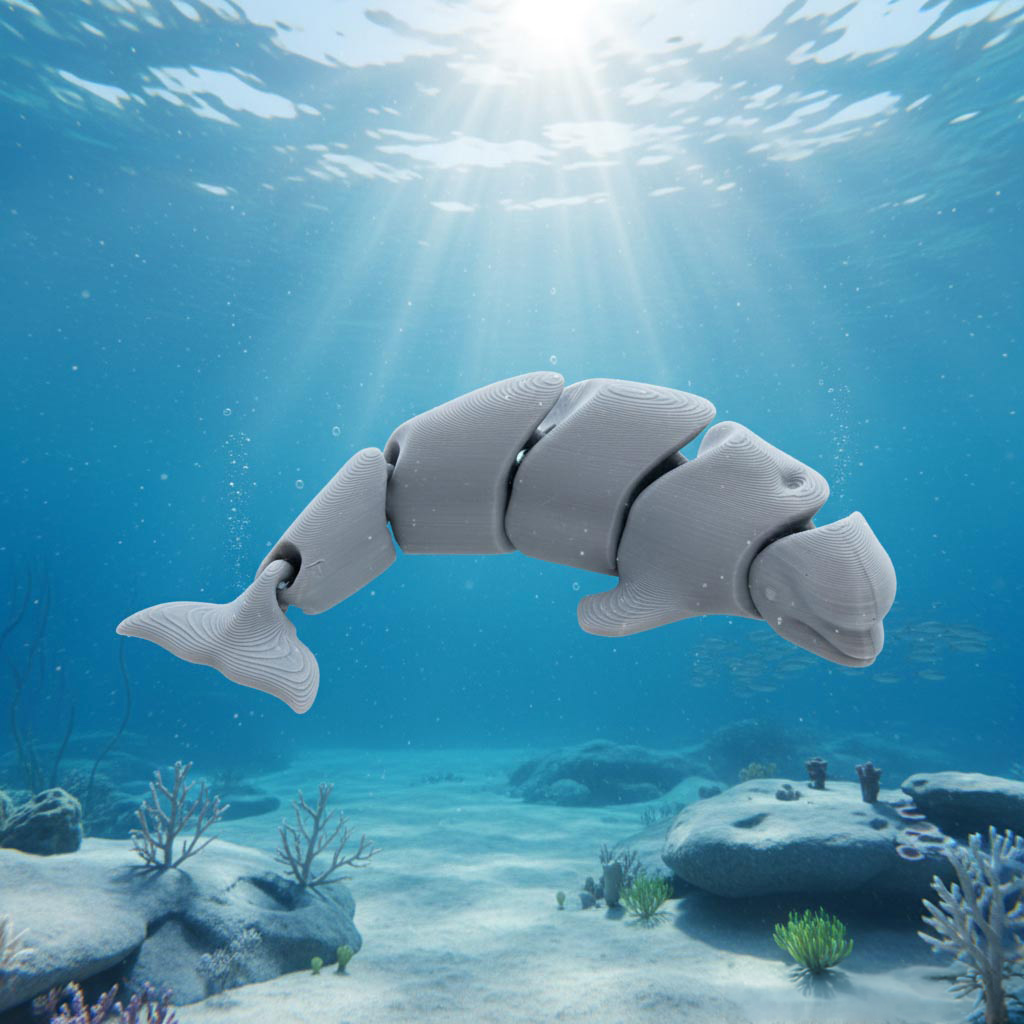 Baleine beluga articulée 3d